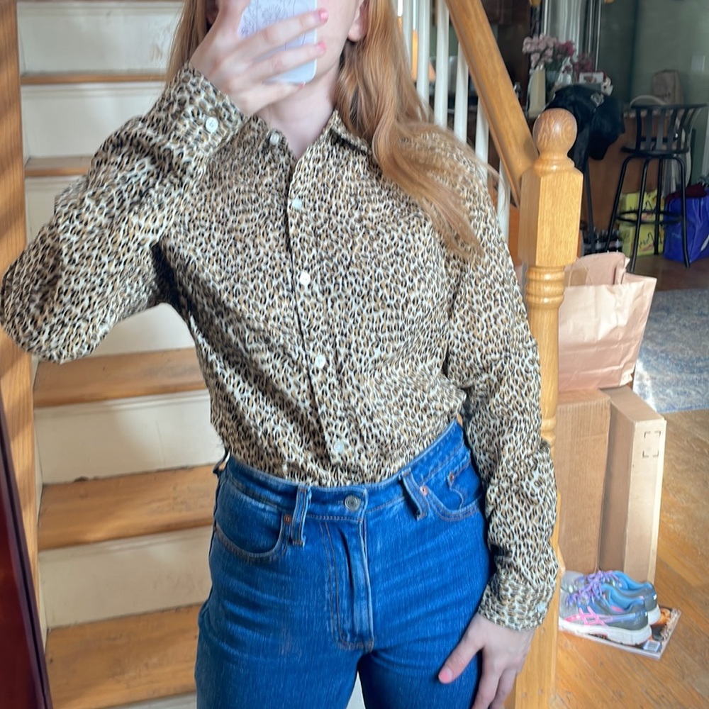 J. Mclaughlin Leopard Print Button Down Blouse - image 2
